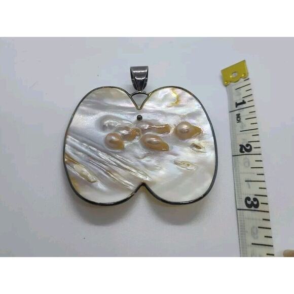 Jay King DTR Sterling Silver 925 Blister Pearl Pendant 3"X2" Mother Of Pearl - Picture 1 of 4
